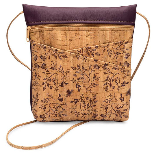 Be Lively 3 Criss Cross Pocket Cross Body |Wine Floral Print