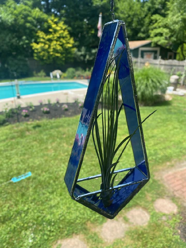 Stained Glass Hanging Air Plant Holder