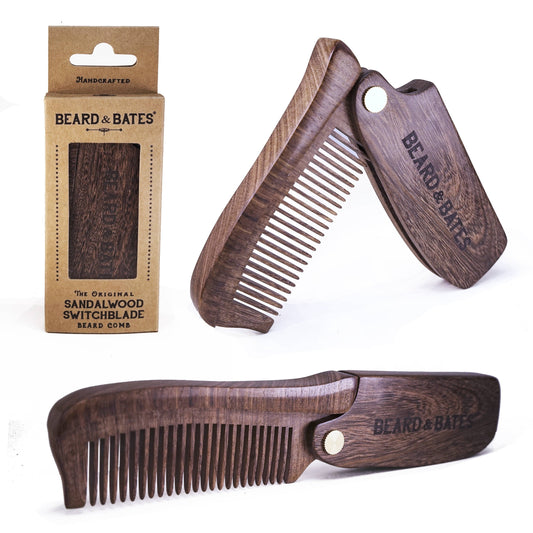The Sandalwood Switchblade - The Original Wooden Beard Comb - FOR HIM