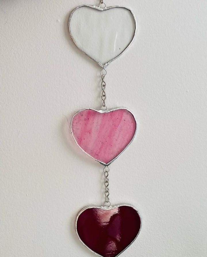 Stained Glass Hanging Hearts