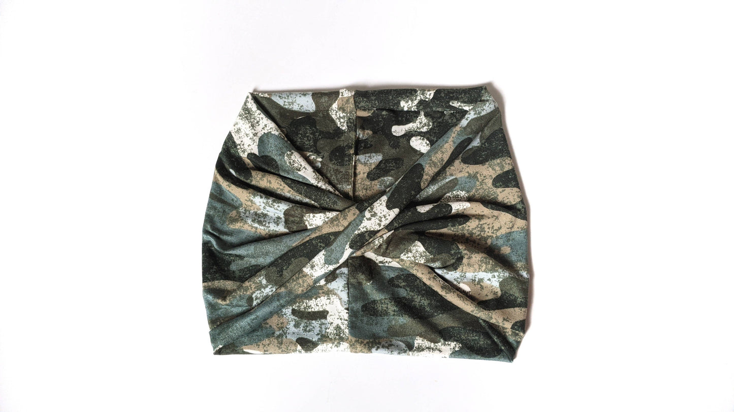 Wide Headband - Distressed Camo