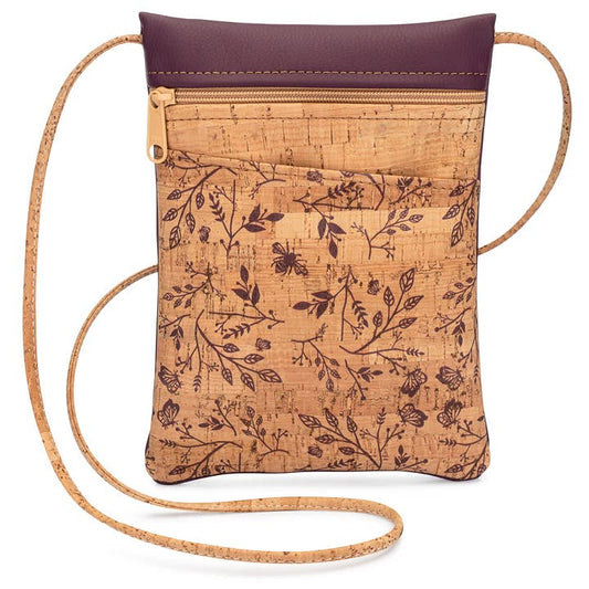 Be Lively Mini Cross Body Bag | Wine Floral Print